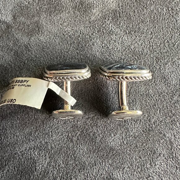 David Yurman Exotic Stone Cufflinks w/ Pietersite - Picture 7 of 12
